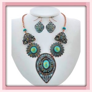 🪴Turquoise Necklace Earring Set